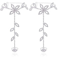 Load image into Gallery viewer, 2Pcs Set Rhinestone Leaf Anklet
