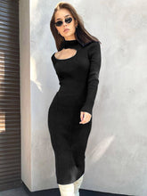 Load image into Gallery viewer, Long-SleeveStretch Knit Dress
