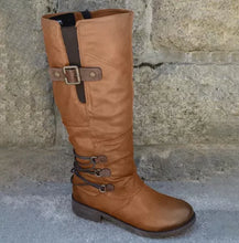 Load image into Gallery viewer, Leather Zipper High Snow Boots
