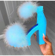 Load image into Gallery viewer, Furry Sandals High Heels with Fur
