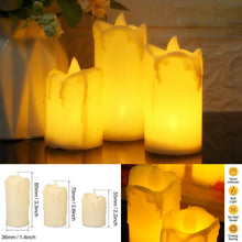 Load image into Gallery viewer, Set of 3 Flameless Candles Realistic LED Flames Tealight
