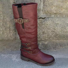 Load image into Gallery viewer, Leather Zipper High Snow Boots
