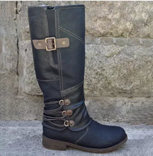 Load image into Gallery viewer, Leather Zipper High Snow Boots
