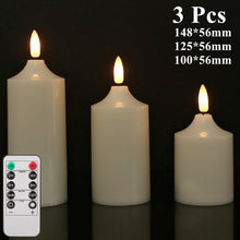 Load image into Gallery viewer, Set of 3 Flameless Candles Realistic LED Flames Tealight
