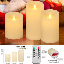 Load image into Gallery viewer, Set of 3 Flameless Candles Realistic LED Flames Tealight
