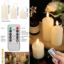 Load image into Gallery viewer, Set of 3 Flameless Candles Realistic LED Flames Tealight
