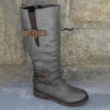 Load image into Gallery viewer, Leather Zipper High Snow Boots
